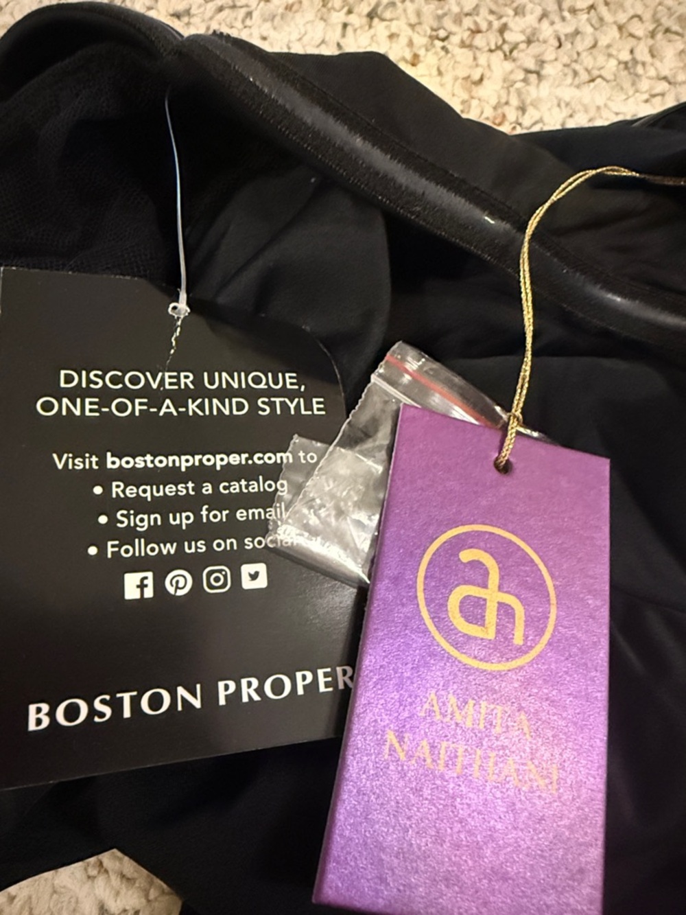 Boston Proper Black Swim Top and bikini bottom with Brand Tags - Picture 2 of 7